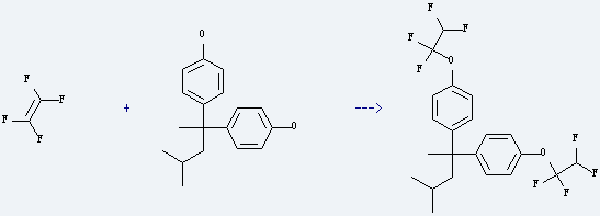 Phenol, 4,4-(1,3-dimethylbutylidene)bis- is used to produce 2,2-bis[4-(1,1,2,2-tetrafluoroethoxy)phenyl]-4-methylpentane by addition with tetrafluoroethylene.